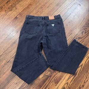 Guess Jeans Vintage Men's Black Straight Leg Denim Jeans 36”w 32” L 100% cotton
